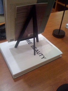 3rd throw-up of 1st book (limited edition of 3) completed on 2/4/2011. Book is located at the  J. Crew in the Domain (11410 Century Oaks Terrace Austin, TX 78758) behind John Baldessari's "Pure Beauty".